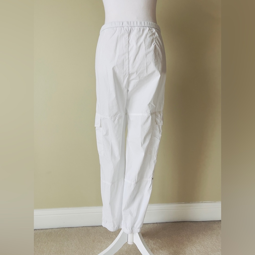 James Perse Women’s Poplin Cargo White Pant with Front & Cargo Pockets In Small - Picture 5 of 8